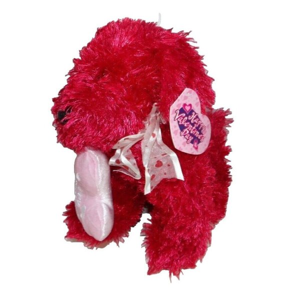 Red Valentines Day stuffed dog plush approx 13" NOVELTY INC 2006 NEW - Picture 2 of 3